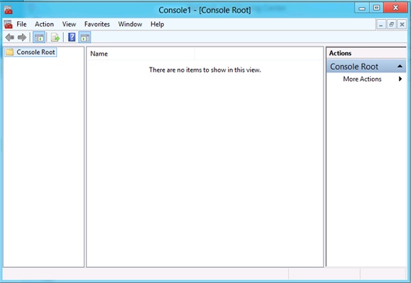 Microsoft Management Console without snap-ins