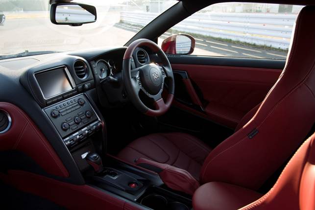 The GT-R’s cabin remains driver-focused and comfortable