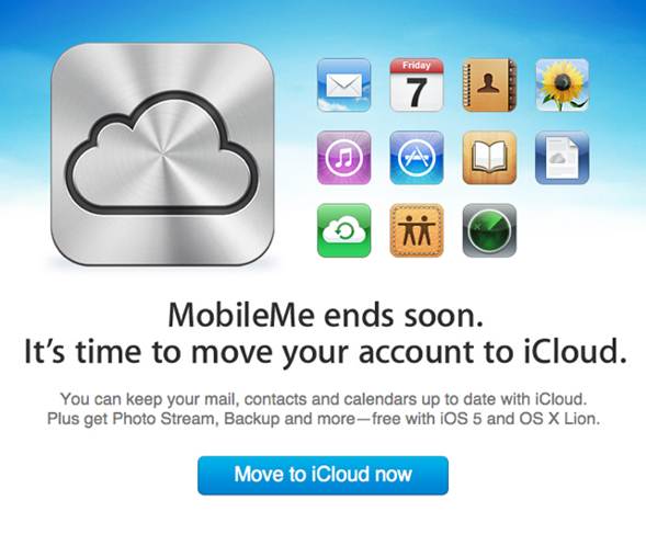 Description: Now, after a year’s grace period, MobileMe is officially being superseded by iCIoud