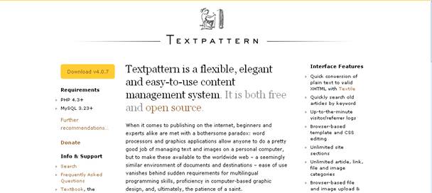 Description: TextPattern (textpattern.com)