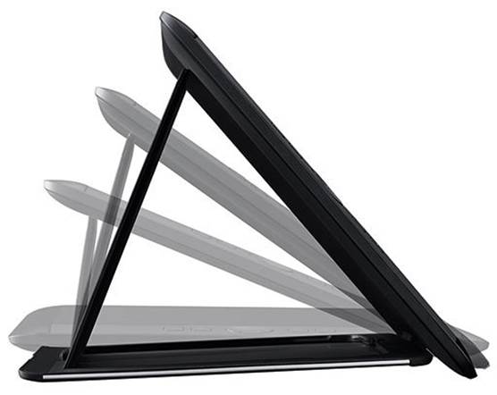 The stand has separate inserts for 22-, 35- and 50-degree viewing angles
