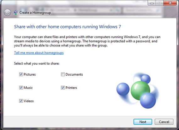 Once a Homegroup is configured, any other Windows S, 7 or Vista machine can join the network by entering the Homegroup password on their own machine. 