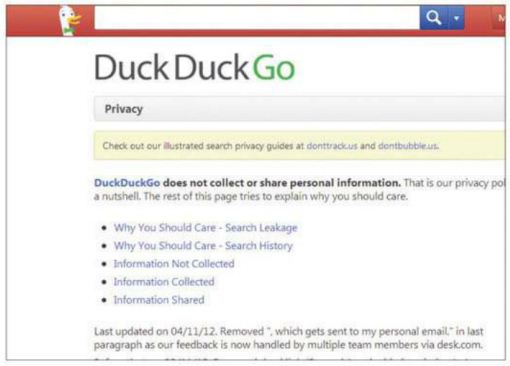 Sites like DuckDuckGo offer search engine services that won’t derive anything from your personal information