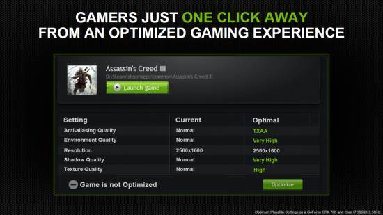The settings in the "GeForce Experience"