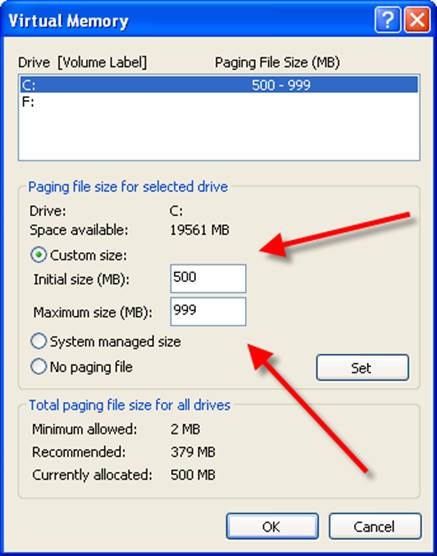 Moving and resizing the Windows page file can grant a decent speed increase