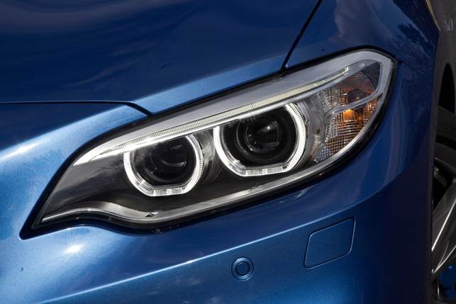 The BMW's optional adaptive Xenon headlights are superb on high beam and very good on dipped