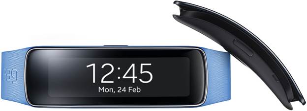 The Samsung Gear Fit features 1.84” curved super AMOLED (432*128 resolution) screen as well as integrated accelerometer, gyro and heart rate sensors. The smart-band features integrated pedometer, exercise, heart rate, sleep, stopwatch and timer micro-applications. The device can notify people about incoming calls, emails, SMS, alarm, S-planner, 3rd party apps and so on.