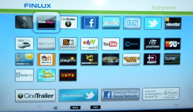 Apps include the main biggies that everyone wants (BBC iPlayer, Netflix, Facebook, Twitter and YouTube), plus plenty of others