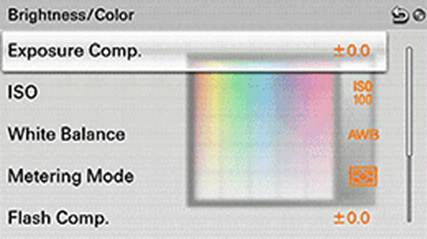 Description: Brightness / color menu