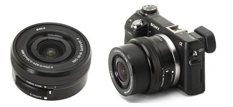 Description: The E PZ 16-50mm power zoom lens of Sony, the images above show when they are detached from the camera and when attached to the NEX-6. When the camera is enabled, the lens extends as you can see in the right-side image.