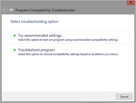 Troubleshoot program compatibility issues.