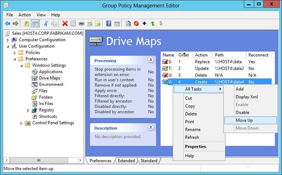 Managing preference items using the Group Policy Management Editor.