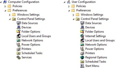 Control Panel Settings extensions for Group Policy preferences.
