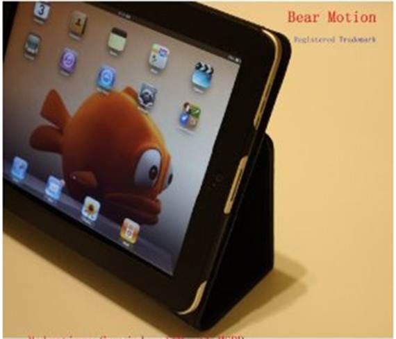 Description: Description: Description: Bear Motion Leather iPad Case