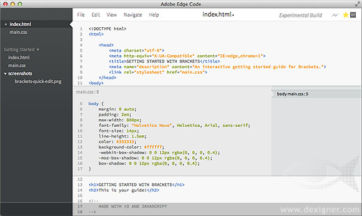 Description: Edge Code is an environment for hand-coding HTML, CSS and JavaScript