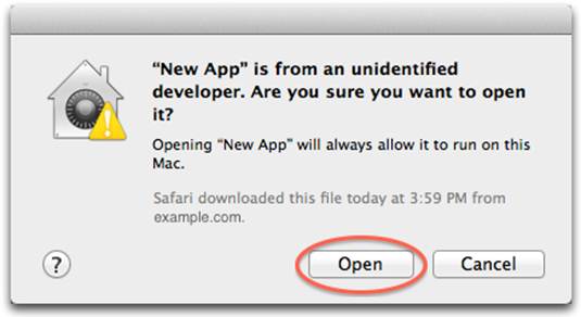Description: With Gatekeeper set to approve signed apps, you should see the same check dialogs as in Lion when an app is correctly signed