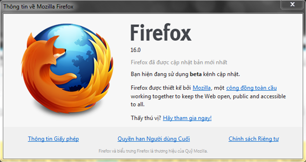 Description: Firefox 16 Beta 3