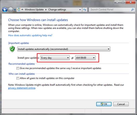 Through the Control Panel, you can enable automatic updates for Windows and other Microsoft products.