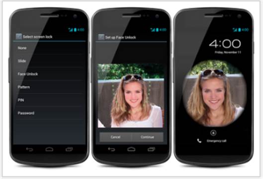 Face Unlock is a new screen-lock option that lets you unlock your device with your face