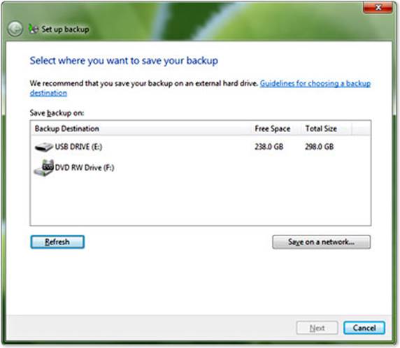 Windows 7 and Vista come with a simple but functional Backup and Restore client that can protect your files and your operating system