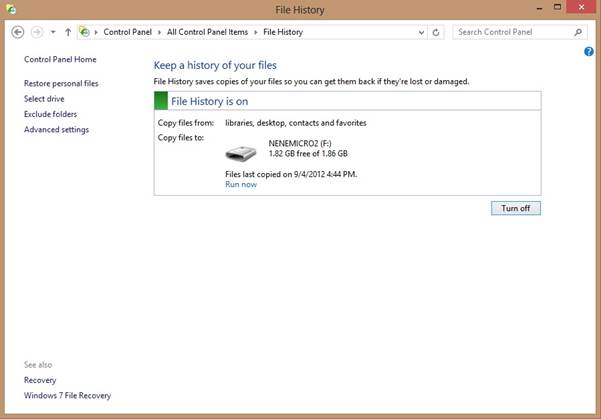 Windows 8’s File History feature keeps a running record of changes to your files, so you can revert to earlier versions with only a few clicks