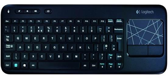 To satisfy both our mouse and keyboard needs we went with the sublime Logitech K400 Wireless Touch Keyboard