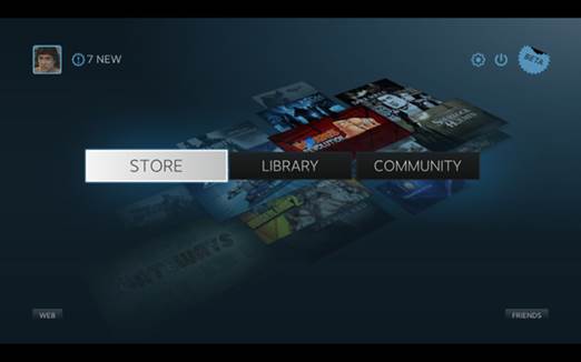 After a brief intro animation, you'll be in Steam's Big Picture Mode.