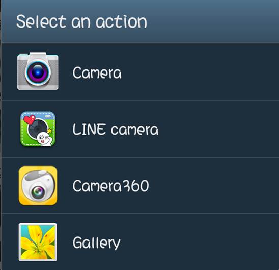 2. Select an action