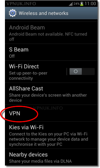 Wi-Fi Direct isn’t available on all Android devices, so access your Wireless and Networks settings to see if it’s present on your device