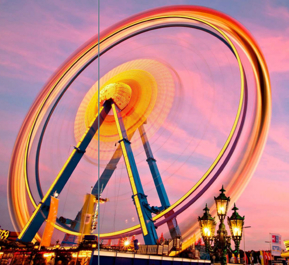 Big wheels at the fairground make excellent subject matter for this type of photography, as Nicolas Orillard demonstrates with this shot.