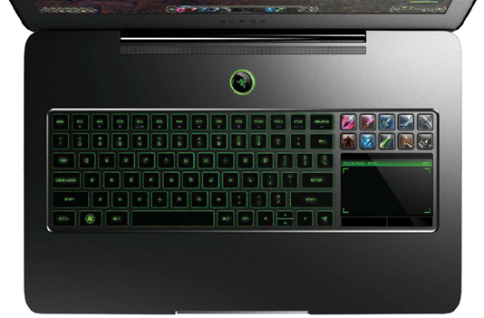 The Blade’s keyboard features Switchblade, which acts as a touchpad and offers other gaming functions