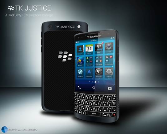 A purely concept image from www.digitalhomeboy.ca of what BlackBerry 10 phones could look like.