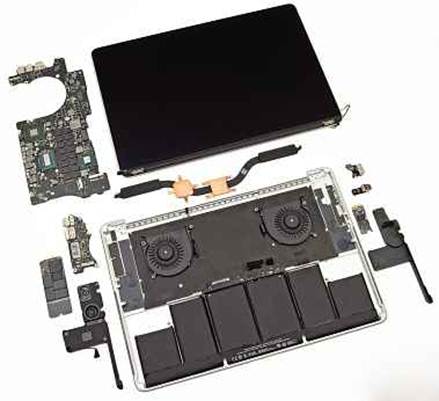 Description: The MacBook Pro with Retina display can be taken apart, but specialist tools are required