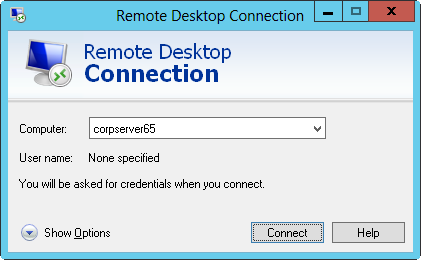 Specifying the remote computer with which to establish a connection.