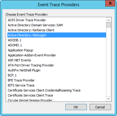 Select a provider to trace.