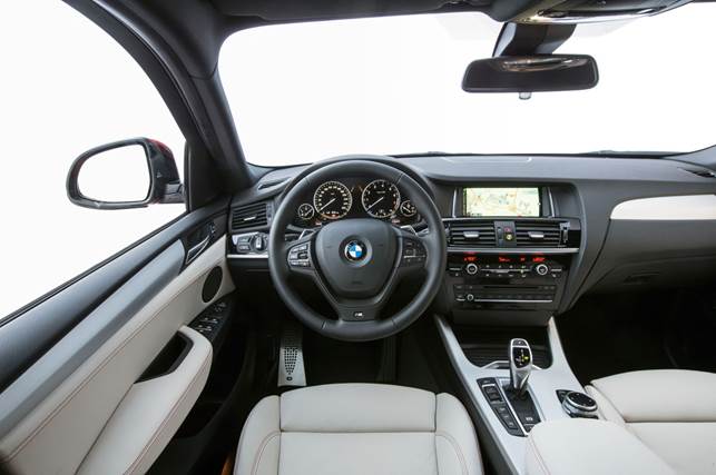 The interior of the 2015 BMW X4
 should be instantly familiar to anyone who's recently been in a new 3 Series or X3